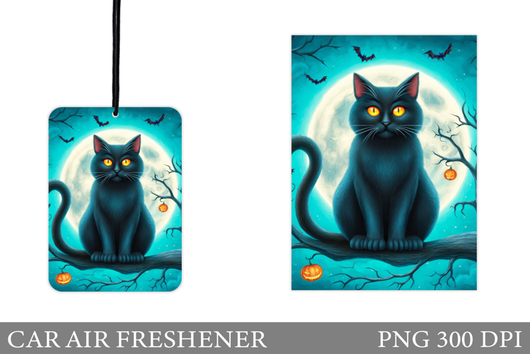 Black Cat Car Air Freshener. Halloween Car Air Freshener