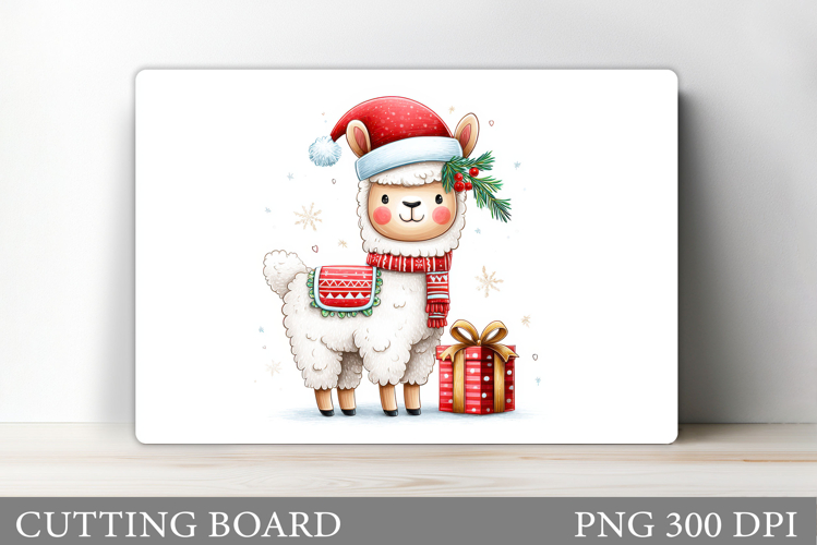 Christmas Lama Cutting Board. Christmas Cutting Board