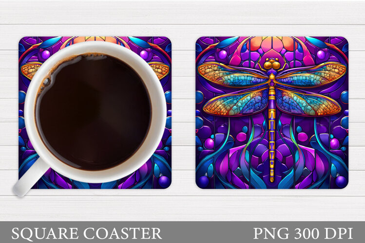 Dragonfly Coaster Design. Dragonfly Sublimation example image 1