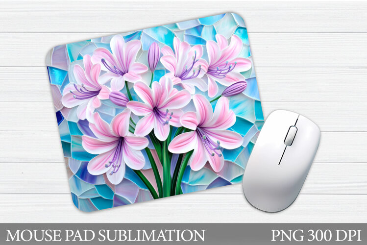 Flowers Mouse Pad Sublimation. Floral Mouse Pad Design example image 1