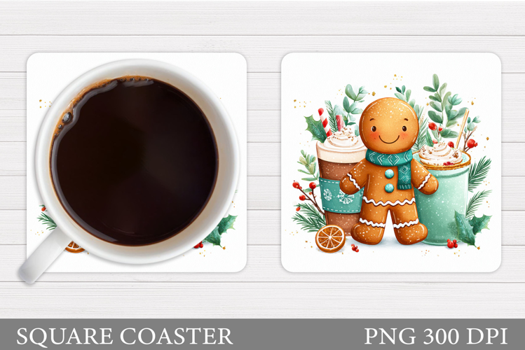 Gingerbread Coaster Design. Christmas Coaster Sublimation
