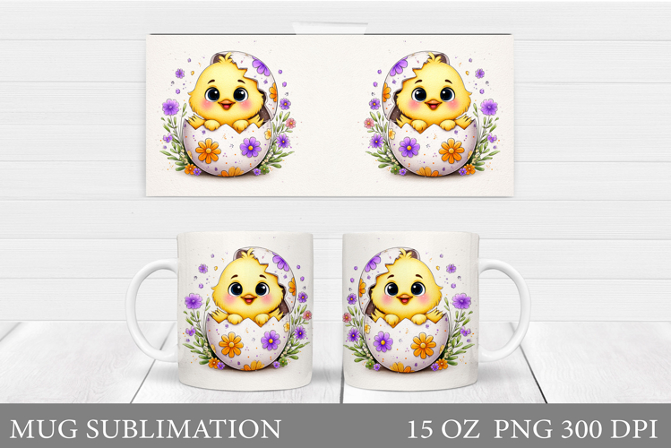Easter Chick Mug Design. Easter Mug Sublimation