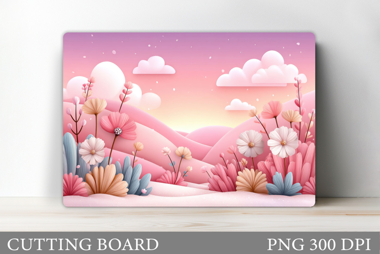 Wildflowers Cutting Board. Flowers Cutting Board Sublimation