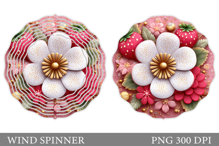 Strawberry Wind Spinner. Flowers Wind Spinner Sublimation