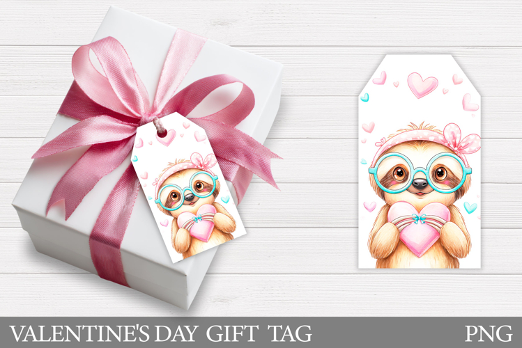 Valentines Sloth Gift Tag. Valentines Gift Tag Design