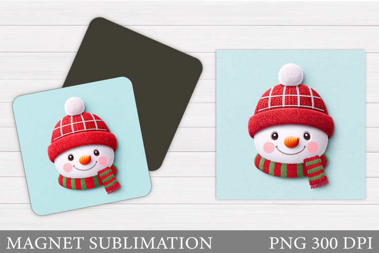 Cute Snowman Magnet Design. Christmas Magnet Sublimation
