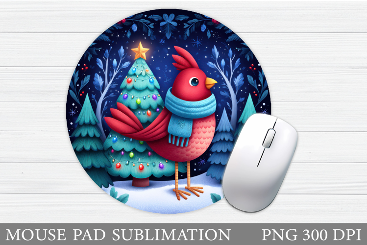 Cardinal Mouse Pad Sublimation. Christmas Mouse Pad Design