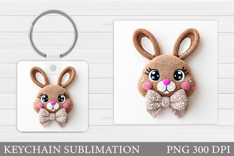 Cute Bunny Keychain Design. Cute Bunny Sublimation
