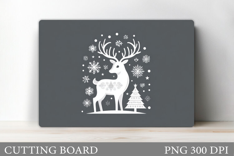 Reindeer Cutting Board. Christmas Cutting Board Design example image 1