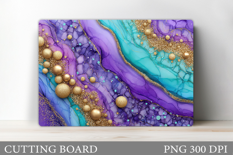 Alcohol Ink Cutting Board. Abstract Cutting Board Design