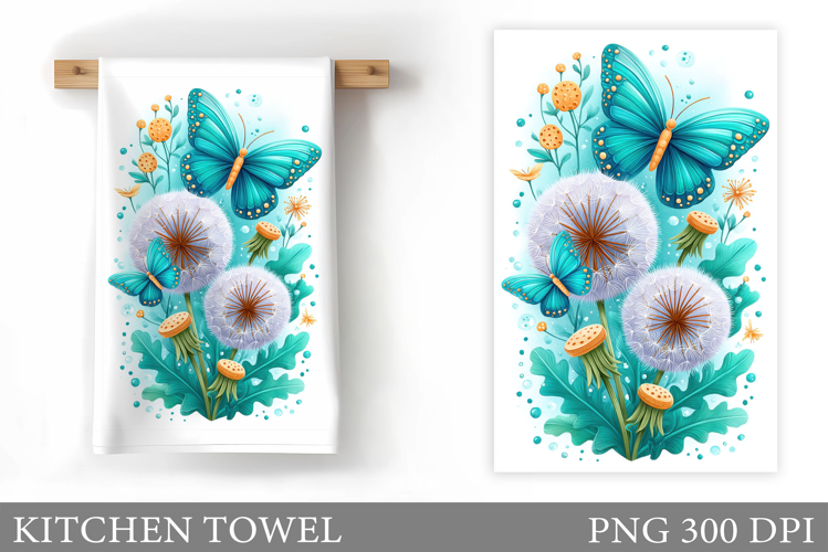 Butterflies Kitchen Towel. Butterflies Sublimation