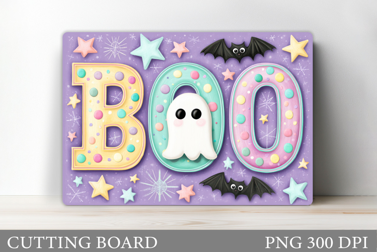 Boo Cutting Board Design. Halloween Cutting Board
