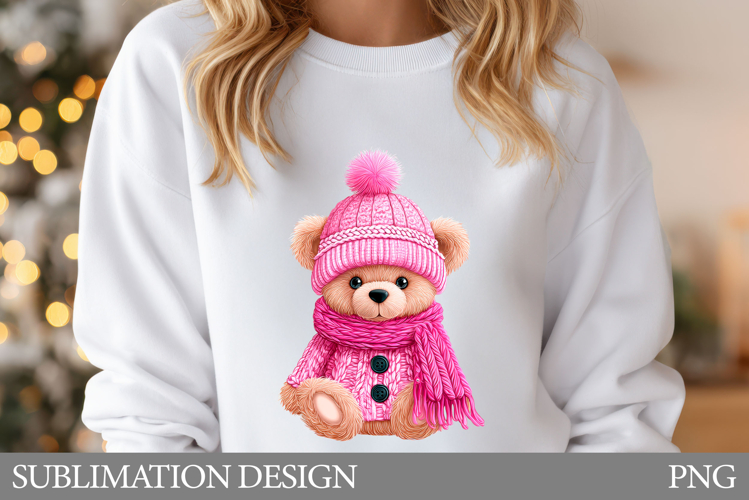 Cute Bear Sublimation. Christmas Bear T-Shirt Design