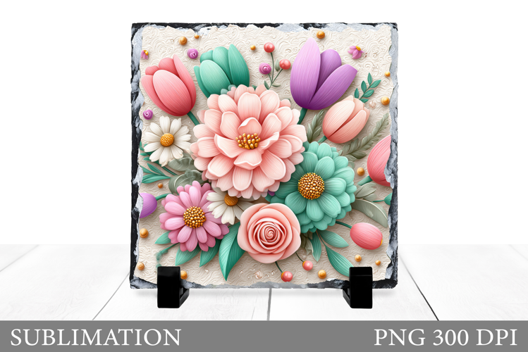 Flowers Sublimation. Flowers Slate Sublimation