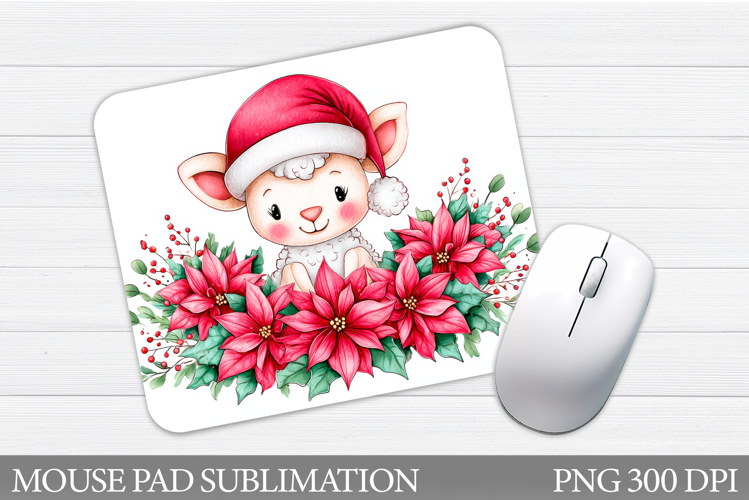 Christmas Lamb Mouse Pad. Christmas Mouse Pad Sublimation