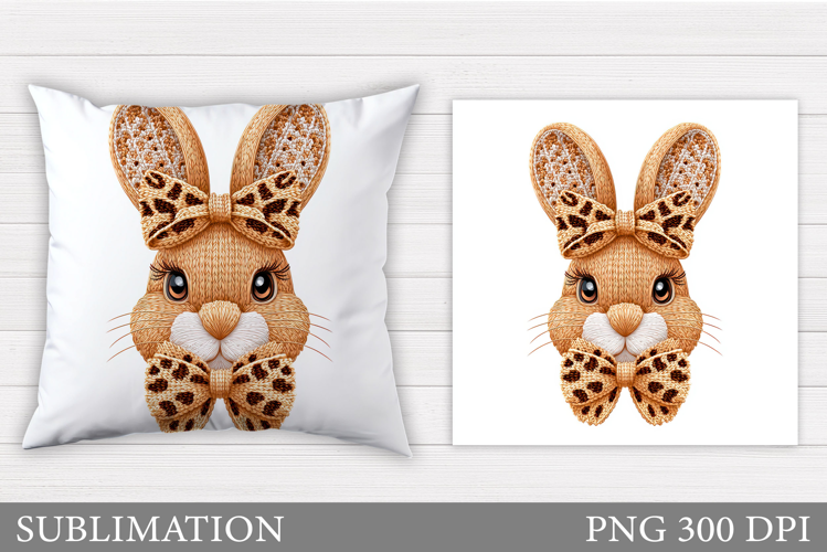 Crochet Bunny Pillow Design. Cute Bunny Sublimation
