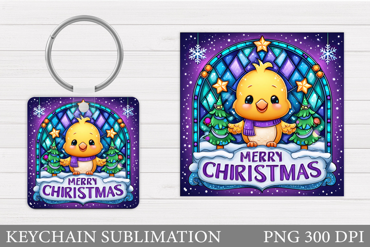 Christmas Chicken Keychain. Christmas Keychain Sublimation