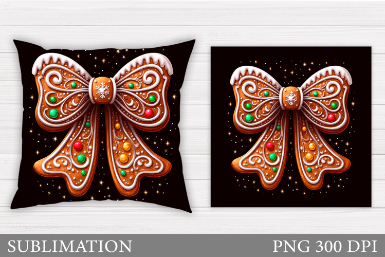 Christmas Bow Pillow Design. Christmas Pillow Sublimation