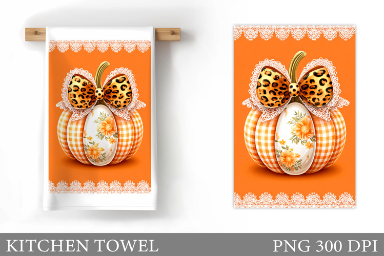Fall Pumpkin Kitchen Towel. Fall Kitchen Towel Sublimation