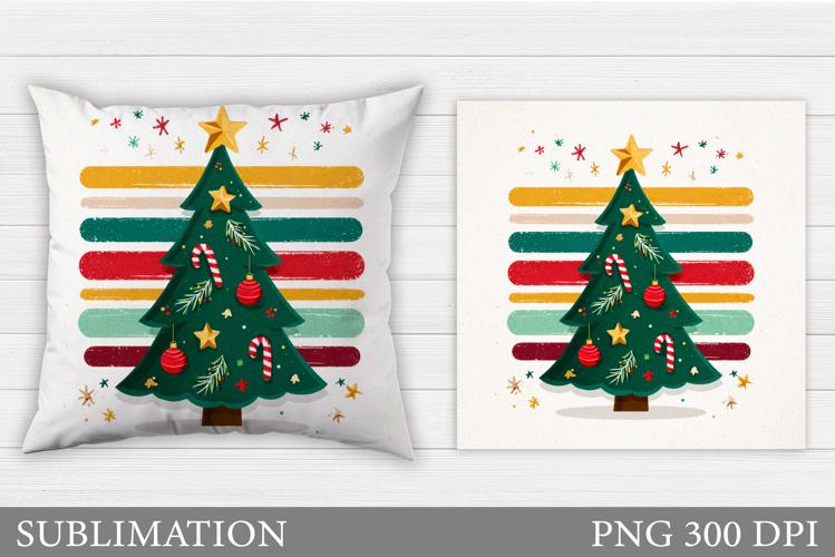 Christmas Tree Pillow Design. Christmas Pillow Sublimation
