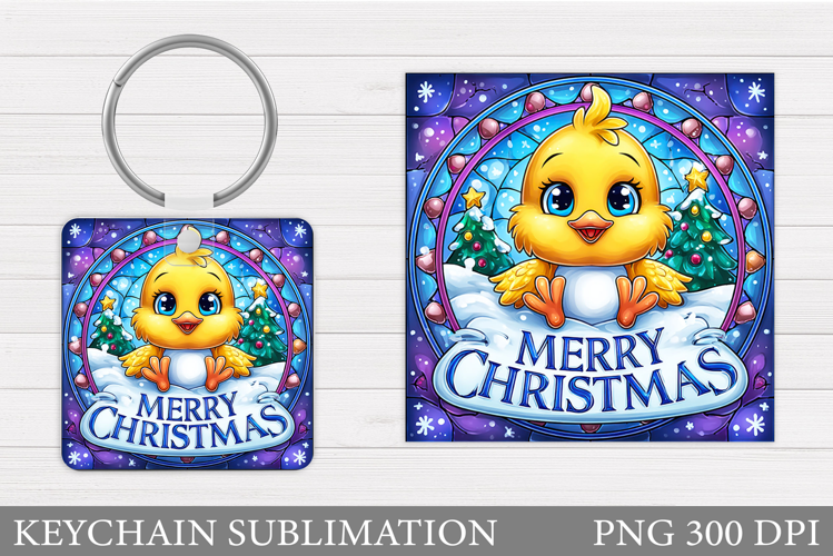 Christmas Chicken Keychain. Christmas Keychain Sublimation