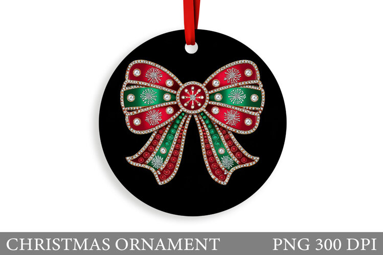 Bow Christmas Ornament. Christmas Ornament Sublimation example image 1