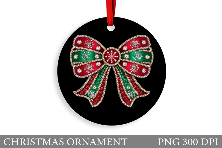 Bow Christmas Ornament. Christmas Ornament Sublimation