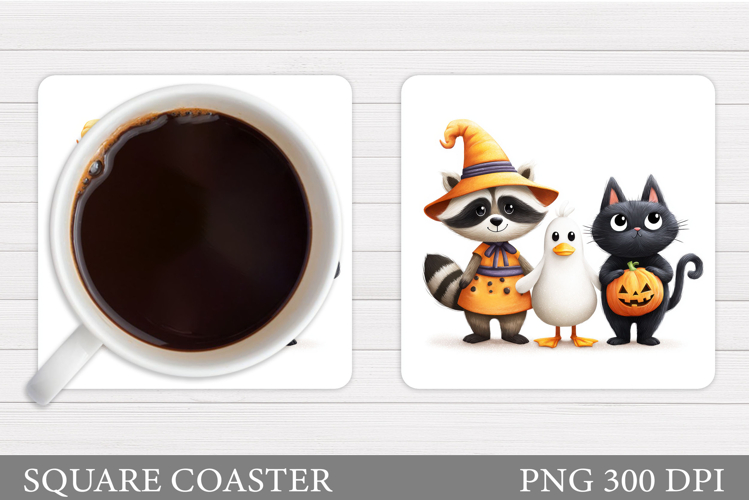 Halloween Animals Coaster. Halloweens Coaster Sublimation