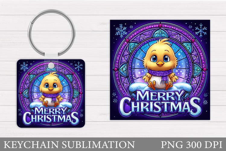 Christmas Chicken Keychain. Christmas Keychain Sublimation