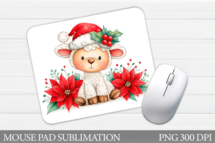 Christmas Lamb Mouse Pad. Christmas Mouse Pad Sublimation