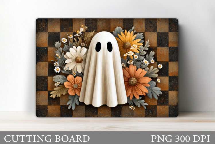 Ghost Cutting Board Sublimation. Halloween Cutting Board example image 1