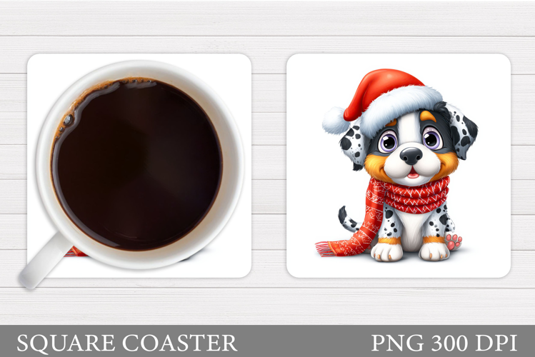 Christmas Dog Coaster. Christmas Coaster Sublimation