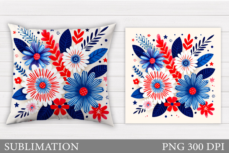 Floral Pillow Design. Flowers Sublimation