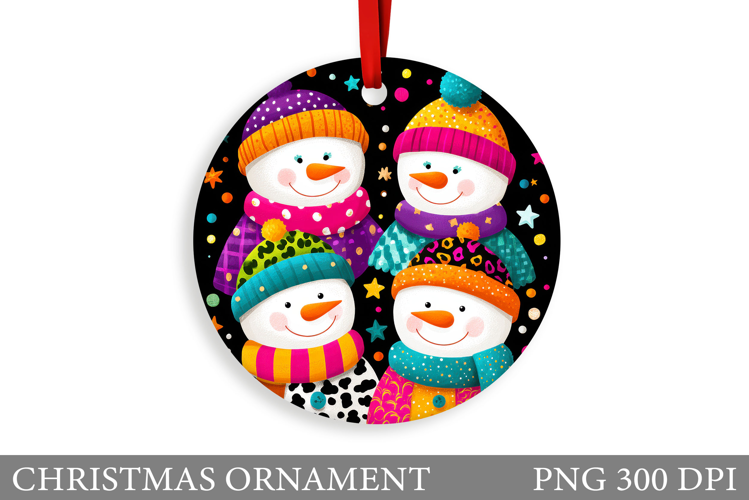Cute Snowman Christmas Ornament. Snowman Ornament Design