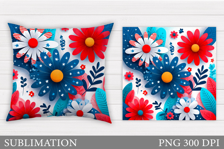 Floral Pillow Design. Flowers Sublimation
