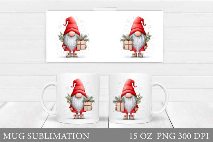 Christmas Gnome Mug Design. Christmas Mug Sublimation