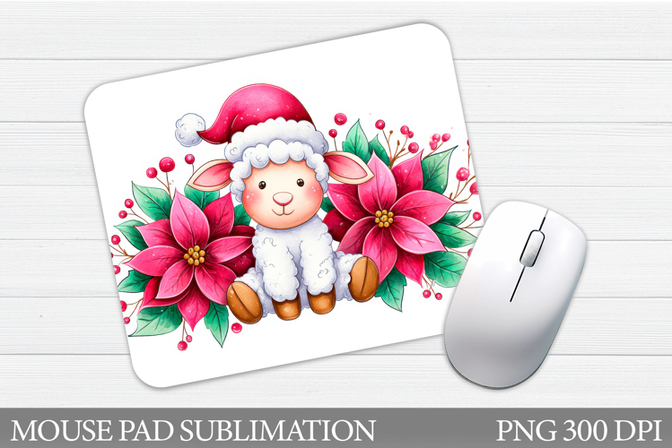 Christmas Lamb Mouse Pad. Christmas Mouse Pad Sublimation