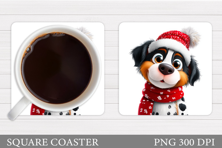 Christmas Dog Coaster. Christmas Coaster Sublimation