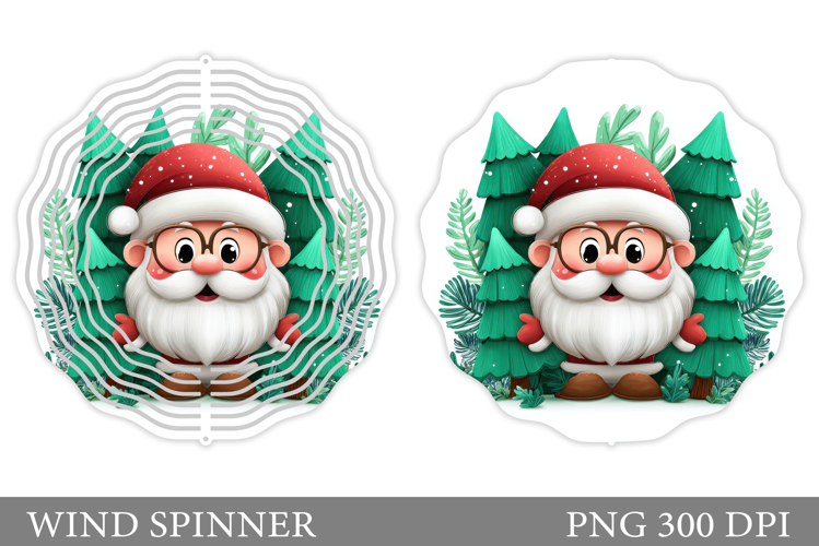 Santa Claus Wind Spinner. Christmas Wind Spinner Design