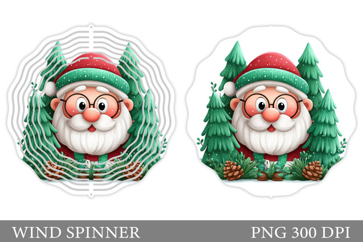 Santa Claus Wind Spinner. Christmas Wind Spinner Sublimation example image 1
