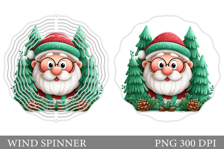 Santa Claus Wind Spinner. Christmas Wind Spinner Sublimation