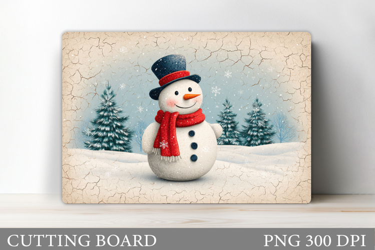 Christmas Cutting Board. Snowman Cutting Board Sublimation