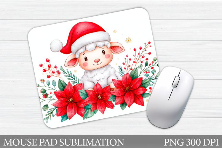 Christmas Lamb Mouse Pad. Christmas Mouse Pad Sublimation