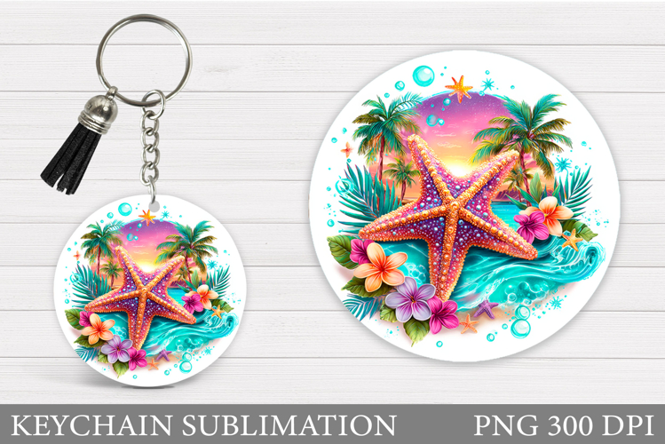 Starfish Keychain Design. Starfish Sublimation