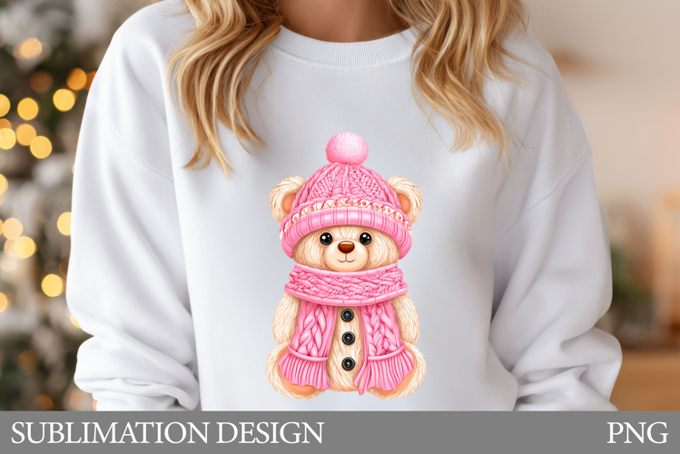 Cute Bear Sublimation. Christmas Bear T-Shirt Design