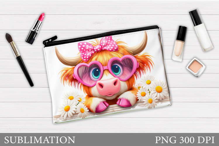 Cute Cow Cosmetics Bag. Cow Makeup Bag Sublimation example image 1