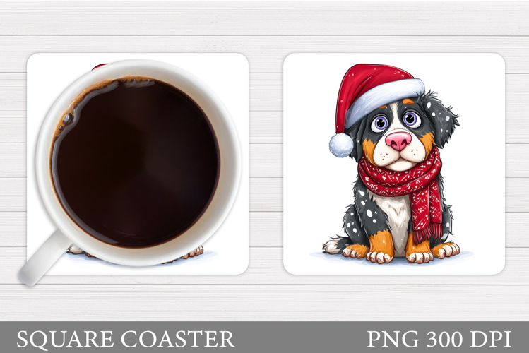 Christmas Dog Coaster. Christmas Coaster Sublimation