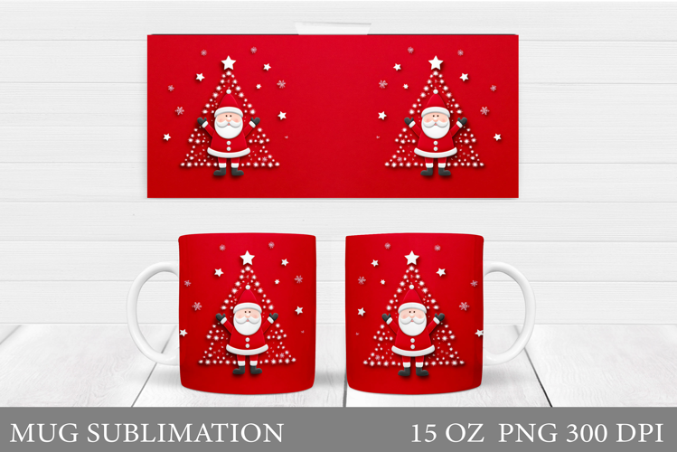 Santa Claus Mug Design. Christmas Mug Sublimation