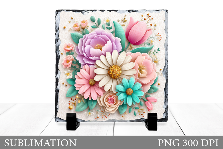 Flowers Sublimation. Flowers Slate Sublimation