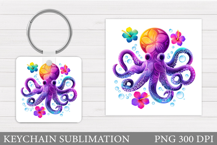 Octopus Keychain Design. Octopus Sublimation
